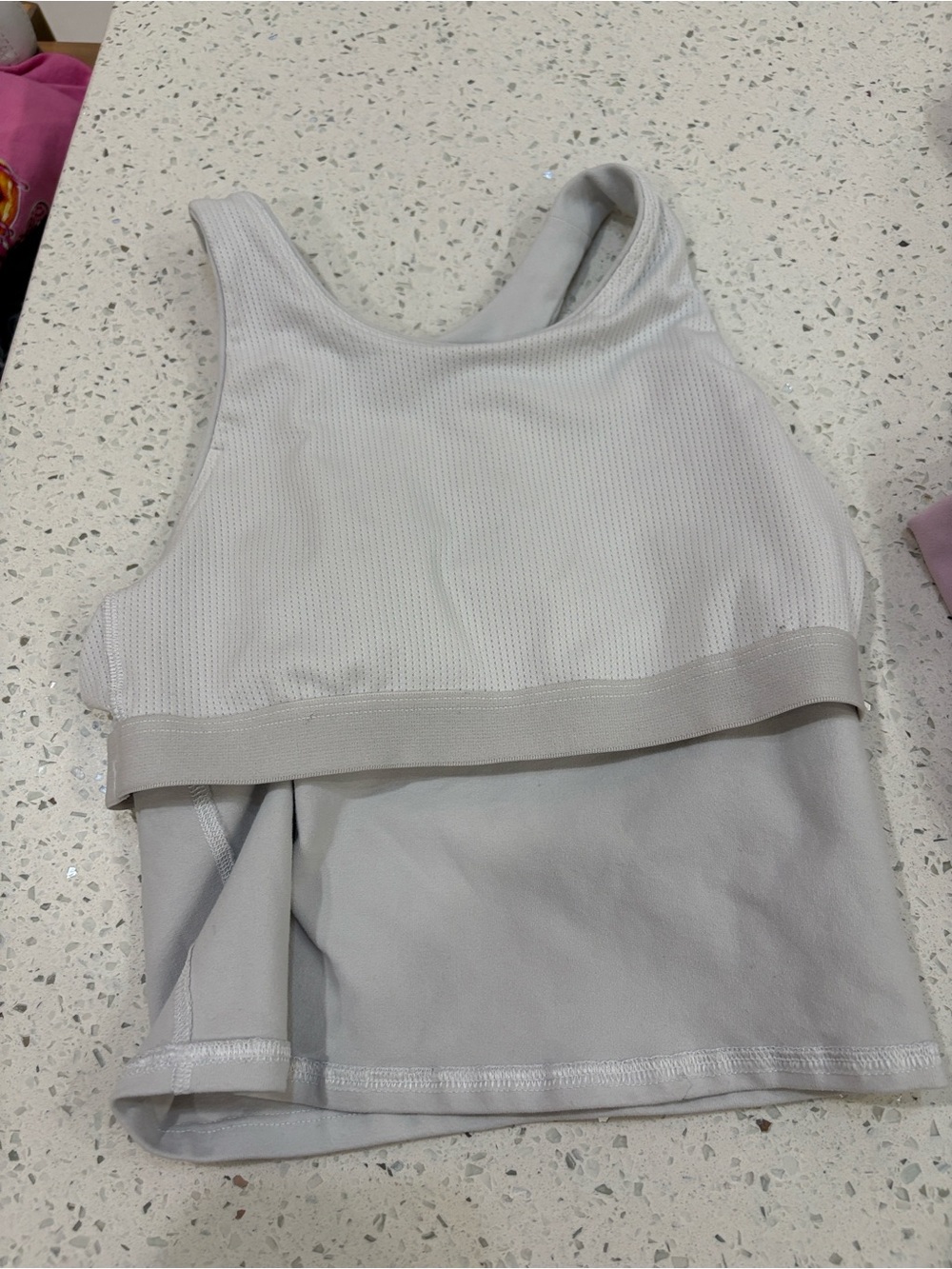 Athletic All in Motion & Athleta Works Girls' Tank Tops - white and Light Pink - Picture 4 of 8